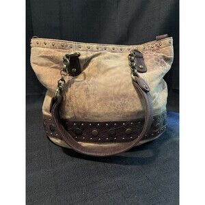 Old Gringo Leather Studded Purse Bag Animal Print Soft Velvet Feel